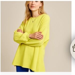 Free People We The Free Amelia Split-Back Raglan Thermal - Lemon Squeeze Size XS